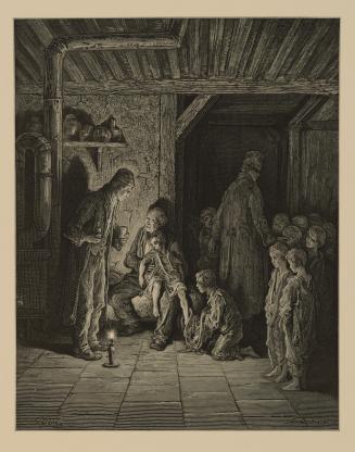 Found in the Street, illustration from 'London, a Pilgrimage', by Blanchard Jerrold and Gustave Doré, published 1872