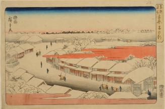 Snowy Morning in the Yoshiwara / Yoshiwara yuki no asa, from the series Famous Places in the Eastern Capital / Tôto meisho