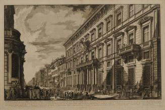 The Palazzo Dell' Accademia Di Francia (The Palazzo Salviati). Veduta nella Via del Corso, del Palazzo dell'Accademia istituita da Luigi XIV, Re di Francia (View of the Corso from the Academy begun by Louis XIV, King of France)