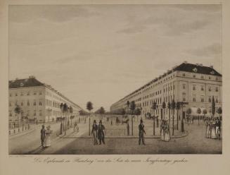 Die Esplanade in Hamburg von der Seite des neuen Jungfernstiegs geschen / The Esplanade in Hamburg, seen from the side of the new Jungfernstieg