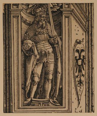 King Fridrich (?) in armour, from the Triumphal Arch of Maximilian I