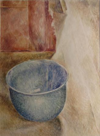 Still Life, Blue Bowl with Cardboard Box