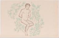 Seated Male Nude with Boughs