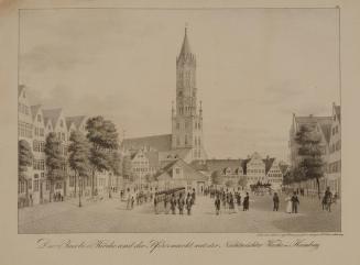 Die Jacobi Kirche und der Pferdemarkt mit der Nachtwächter Wache in Hamburg / St. James' Church and the Horse Market with the Night Watchman Guard in Hamburg