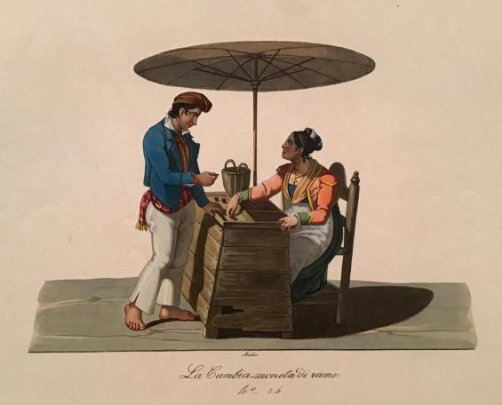 La Cambia-Moneta di rame, No. 26 / The Copper Currency Exchange, No. 26, likely after a watercolour by Michela de Vito (19th century Napolitano artist)