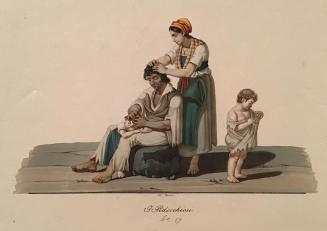 I. Pidocchiosi, No. 27 / Looking for Lice, No. 27; likely after a watercolour by Michela de Vito (19th century Napolitano artist)