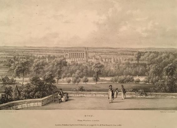 Twenty-Five Views on the Thames at Richmond, Eton, Windsor and Oxford, Vol. No. 1.
Five lithographs as follows: 
1) Eton: From Windsor Castle
2) Near Eton College: In the Play Fields
3) Eton: From the Play Fields
4) Eton: Looking up the River
5) Eton: Looking Down the River