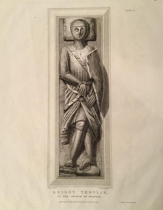 Knight Templar in the Church of Rushton, Plate 12 from Sepulchral Memorials No. 3, a Series of Engravings from the Most Interesting Effigies, Altar-Tombs and Monuments