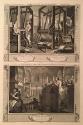 Industry and Idleness Plate 1: The Fellow 'Prentices at their Looms and Plate 2: The Industrious 'Prentice performing the Duty of a Christian, from Hogarth Restored, the Whole Works of the Celebrated William Hogarth as Originally Published
